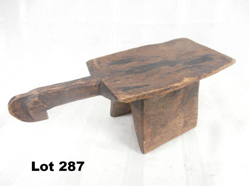 Carved Wood Handled Piece: Carved wood handled piece. 13" long X 6" tall.