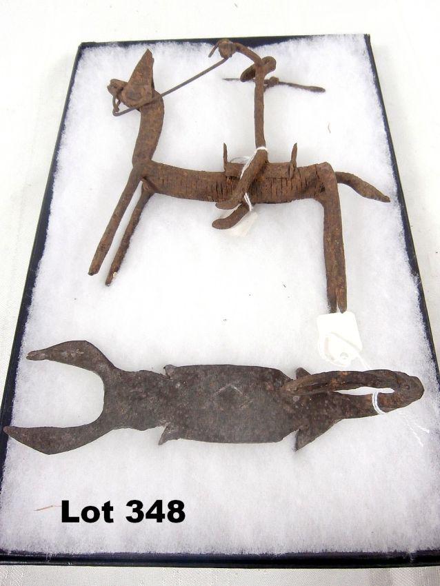Horse & Rider & Scorpion Metal Sculptures: Horse and rider and scorpion metal sculptures.