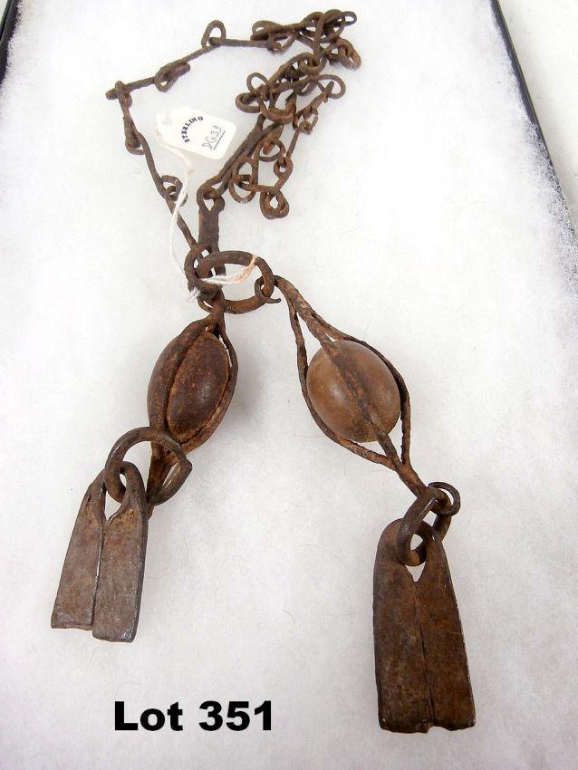Necklace with 2 Stone Decorations: Necklace with 2 stone decorations.