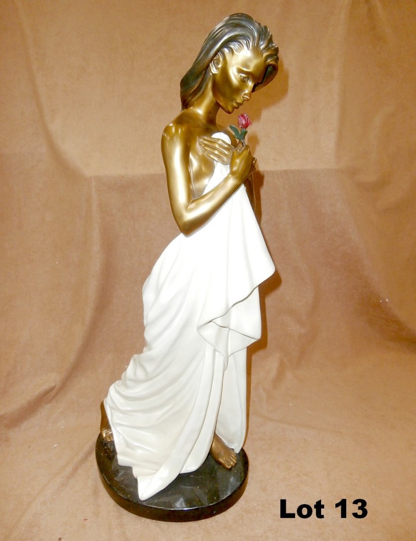 Bronze "Fragrance of Love" by Ramon Parmenter: Bronze sculpture "Fragrance of Love" by Ramon Parmenter. #41 of 124 castings. 22.5" tall.