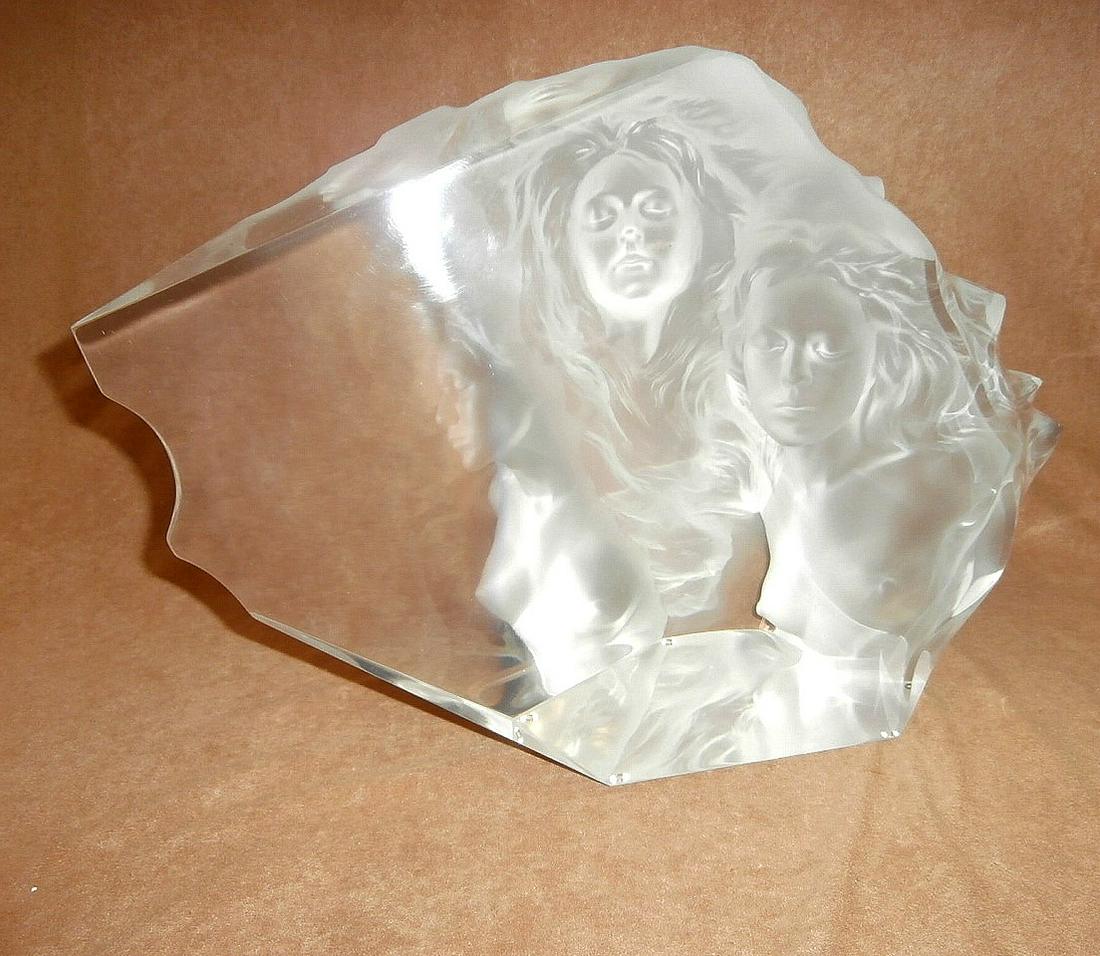 Lucite Sculpture "Counterpoint" by Frederick Hart: Limited edition clear acrylic resin sculpture "Counterpoint" by Frederick Hart, 1994. #191 of 350 castings. 14" tall.