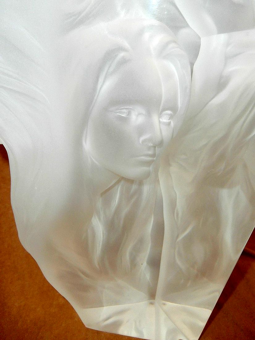 Lucite Sculpture by Frederick Hart: Limited edition clear acrylic resin sculpture, 1994. #923 of 1000. 16.5" tall.