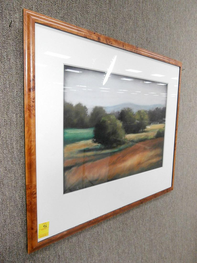 "Connecticut Valley" by Margaret Gerding: "Connecticut Valley" pastel on paper by Margaret Gerding. Signed lower right. 18" x 23.5 showing, 30 x 34" frame.