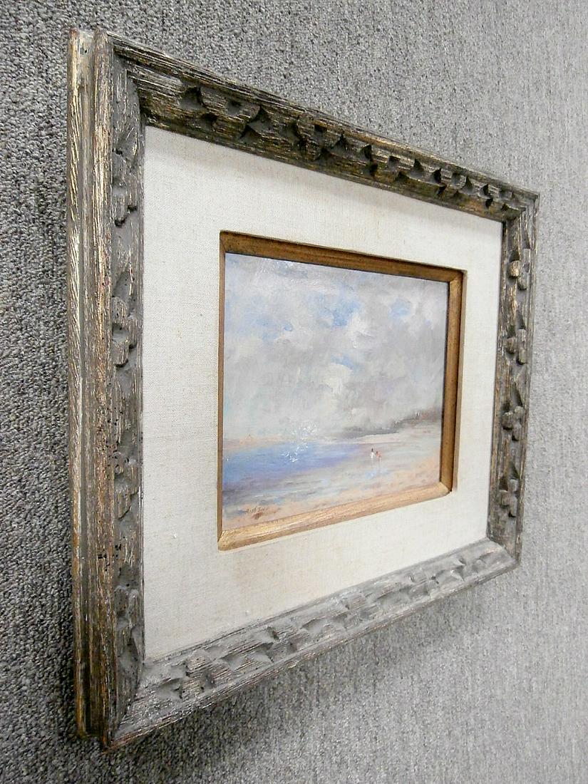 "Along the Beach Rockport" by Albert Ruben: "Along the Beach Rockport" oil on board by Albert Ruben (1918-2011). 9"x 11", 16 x 18" frame.