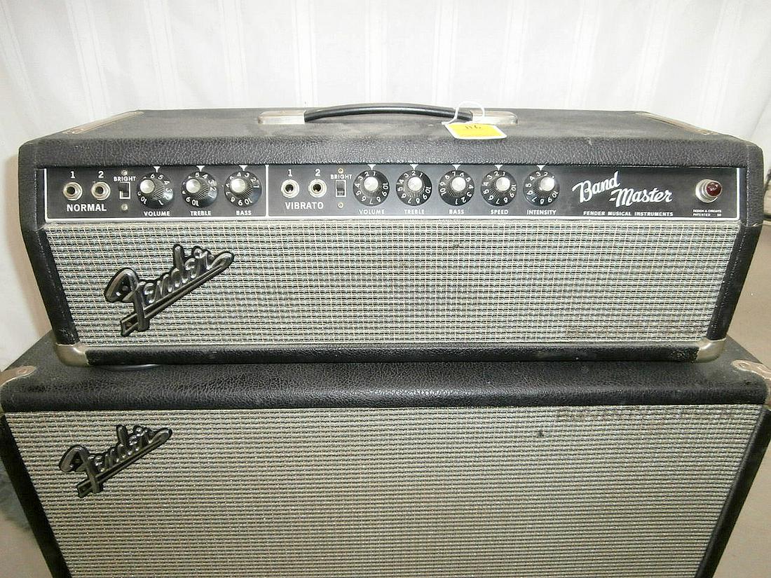 Fender Bandmaster Guitar, Amp and Speaker Cabinet: 1960's Fender Bandmaster guitar, amplifier and speaker cabinet. Amplifier ser. #A26151. Untested.