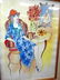 Original Watercolor "Sunday Afternoon" by Tarkay - 3
