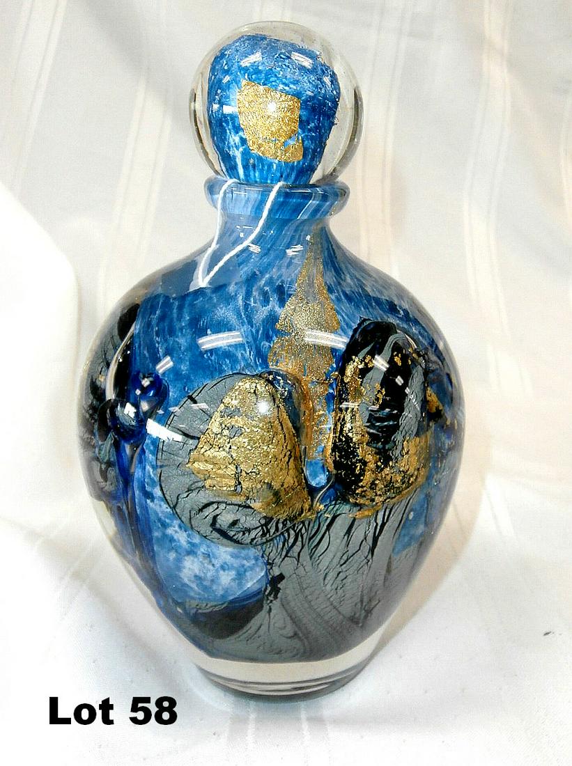 "Ocean Blue Landscape Vase" by Jean-Claude Novaro: "Ocean Blue Landscape vase" by Jean-Claude Novaro. Signed and dated handmade glass. Original purchase price $695. 8.5" tall.