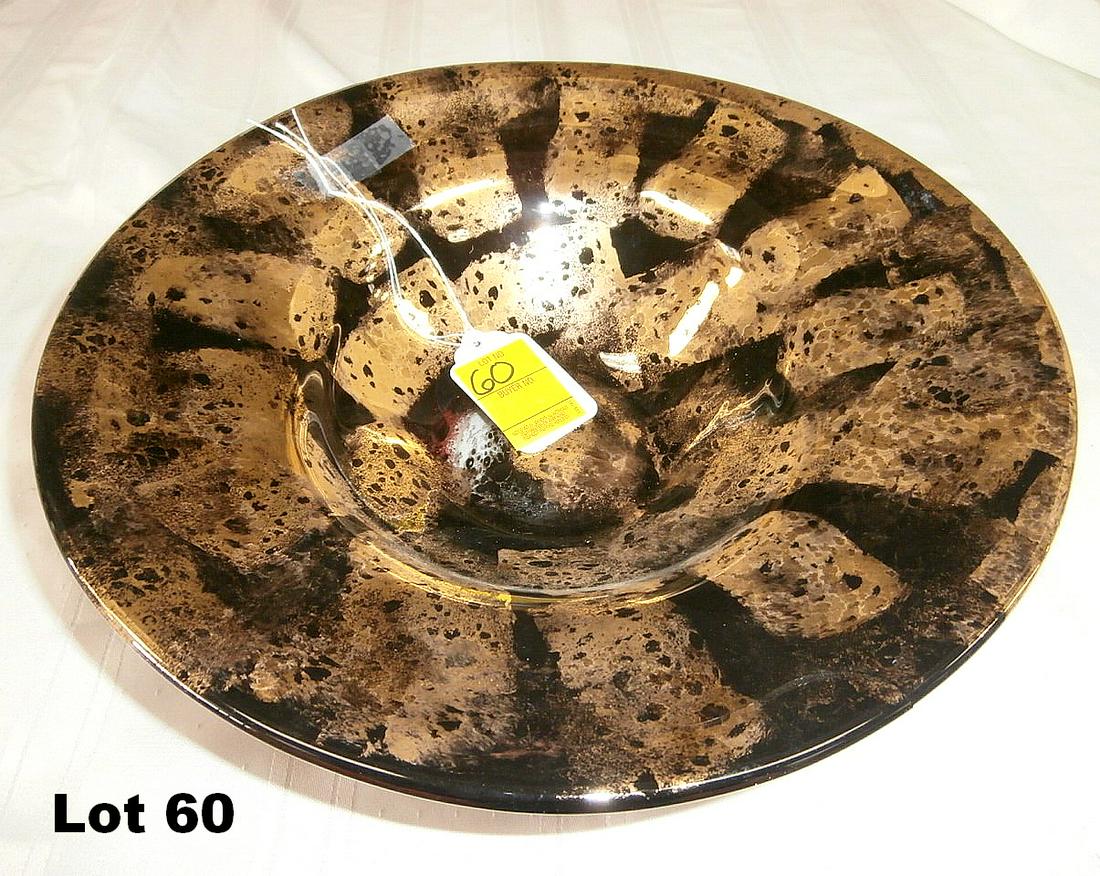 "Black & Red Bowl of Gold" by Jean-Claude Novaro: "Black & Red Bowl of Gold" by Jean-Claude Novaro. Signed and dated handmade glass. 4.25" tall, 13.5" diameter.