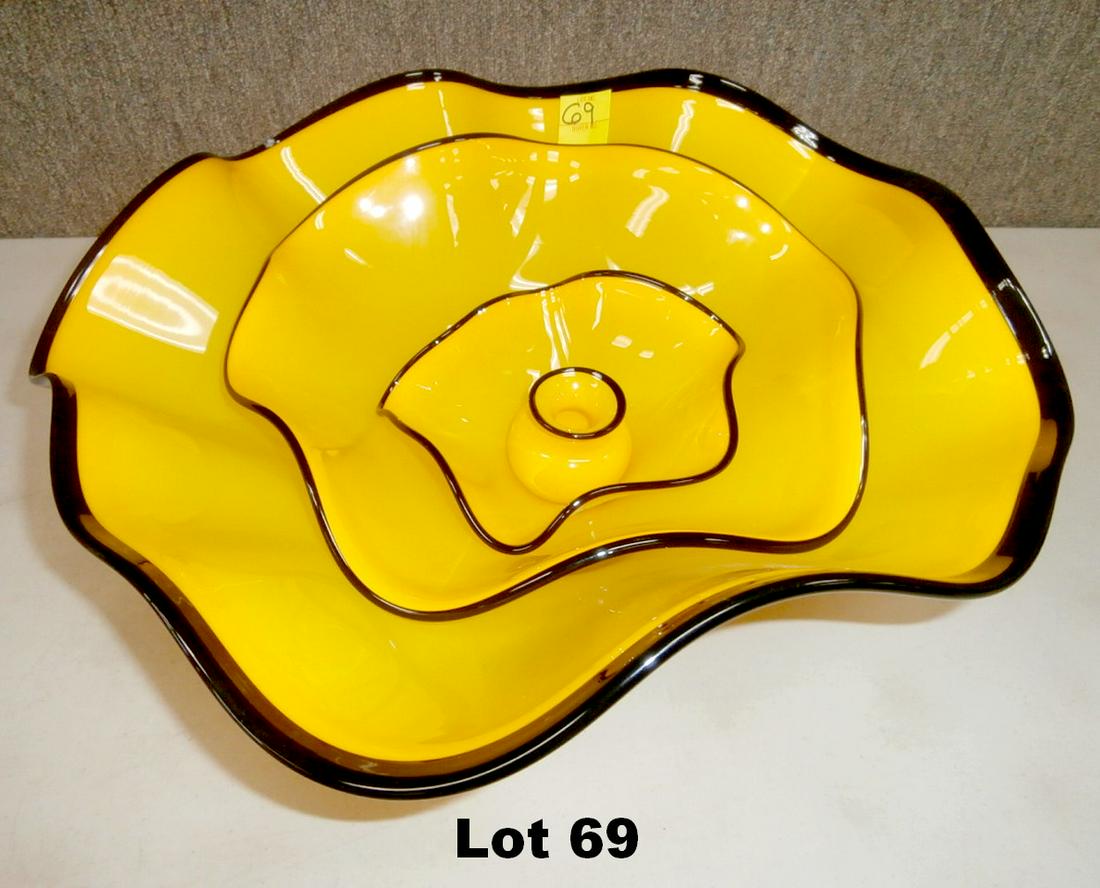 Art Glass "Nesting Bowl Set 18" Golden": Art Glass "Nesting Bowl Set 18" Golden" By Callahan McVay Original purchase price $1079.00