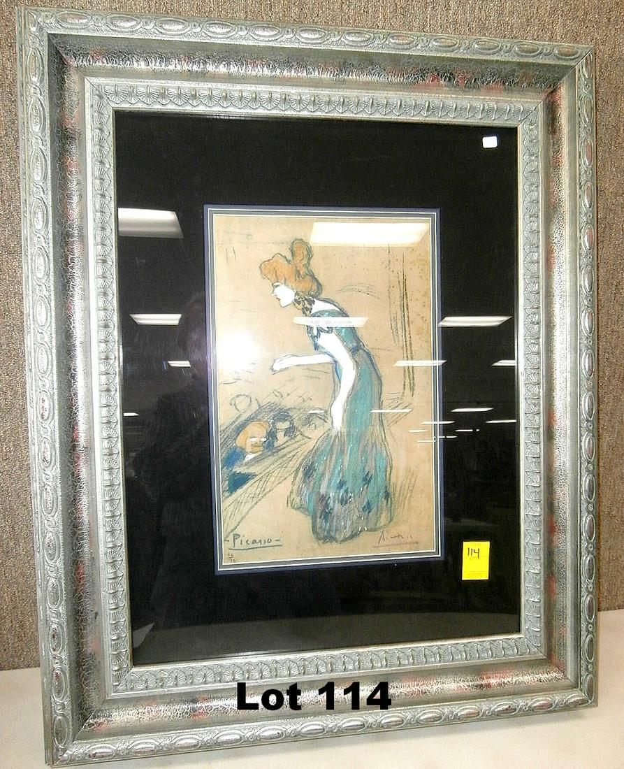 Lithograph "Le Poete Decadent" by Picasso: Lithograph "Le Poete Decadent" signed by Picasso. Size: 29.25" x 35.5". Original purchase price $5505.00