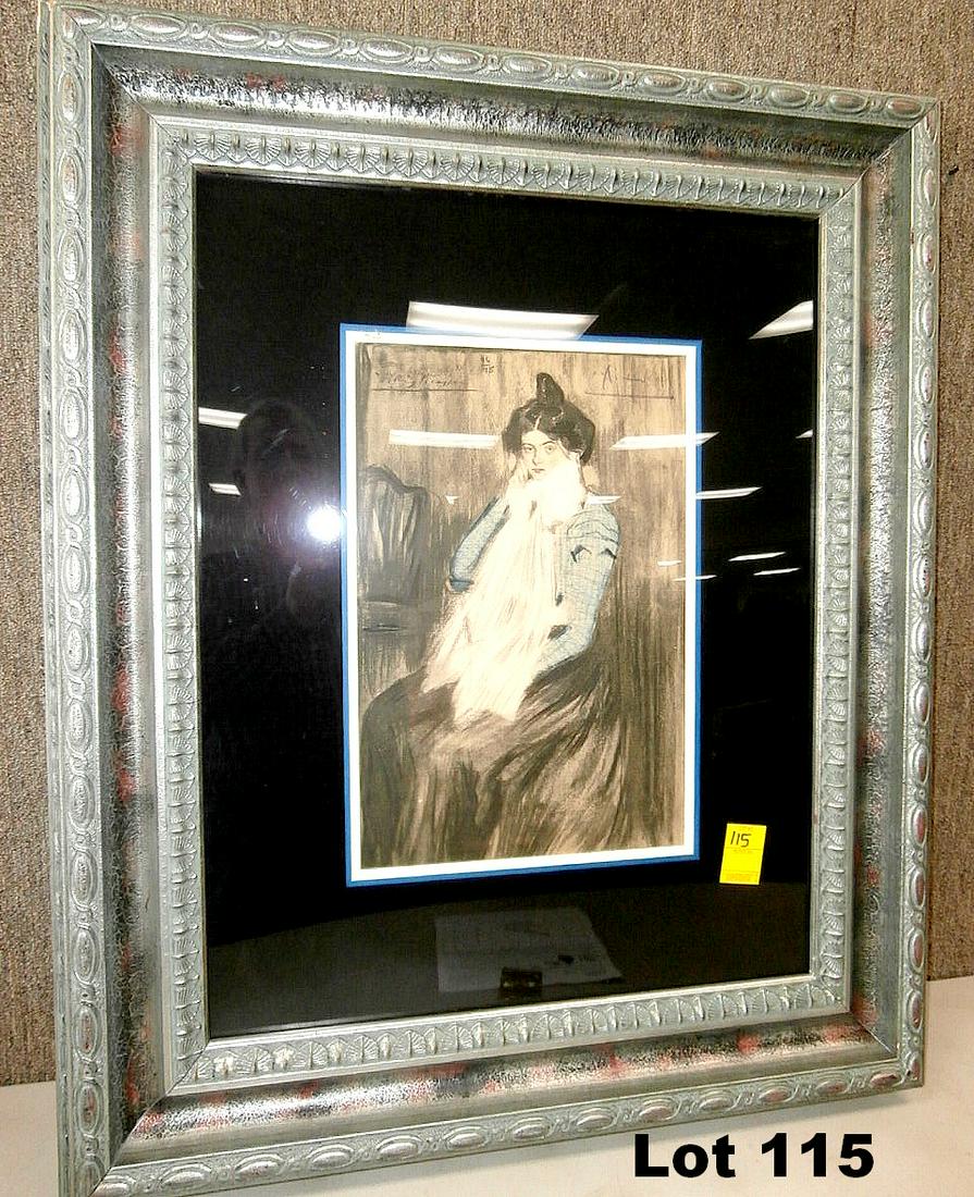 Lithograph "Le Femme a la Meche" by Picasso: Lithograph "Le Femme a la Meche" signed by Picasso. Original purchase price $5505.00