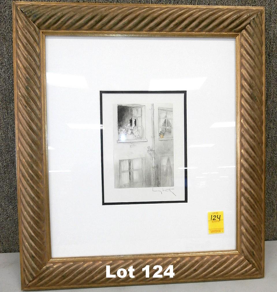 Original Etching on Paper by Louis Icart: Original etching on paper "A Sunny Day" by Louis Icart. Original purchase price $980.00. Size: 22.25 x 24.5"