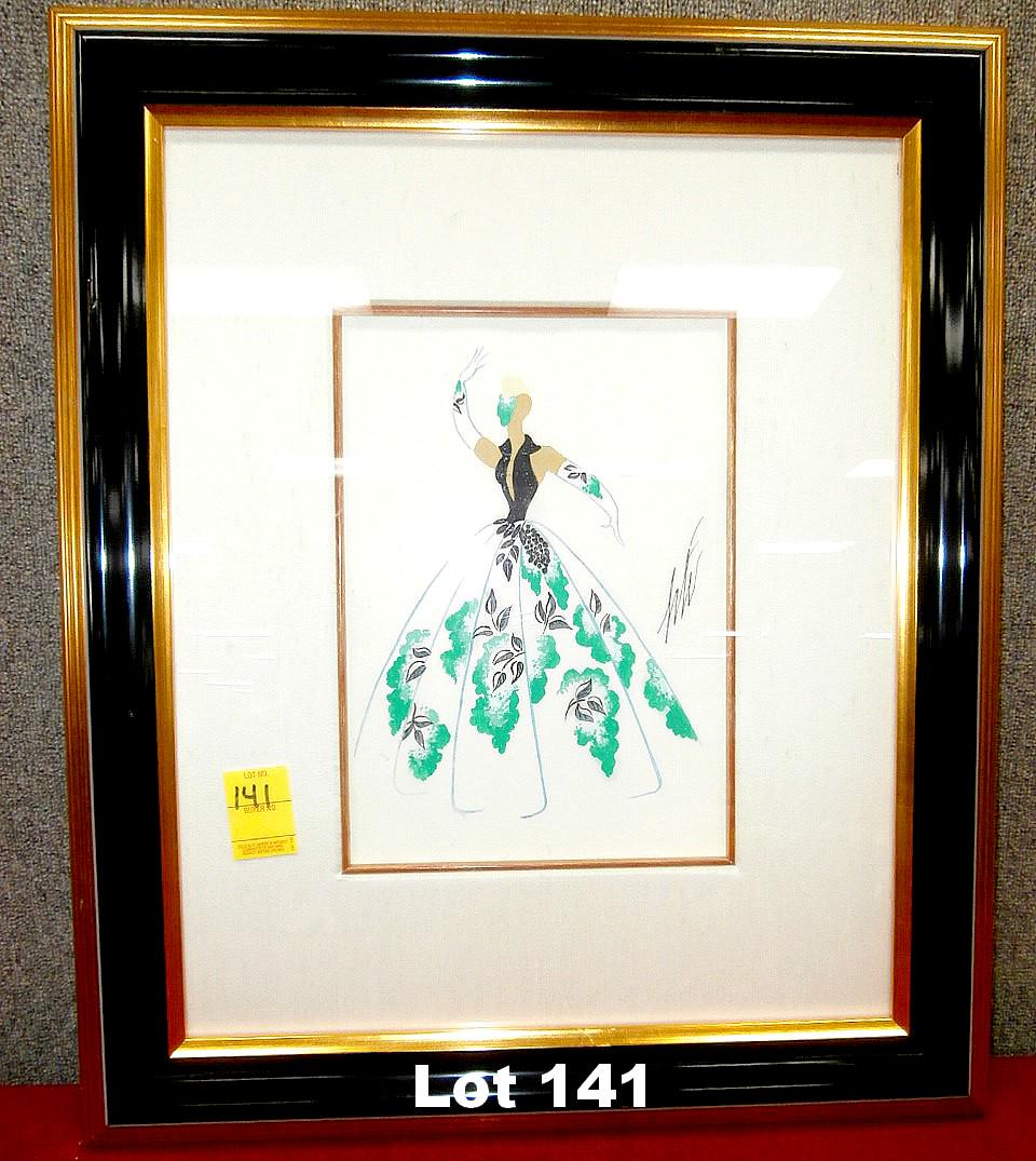 Original Gouache "Kathleen" by Erte: Original gouache "Kathleen" by Erte. Original purchase price $6300.00. Size: 21.5" x 25".
