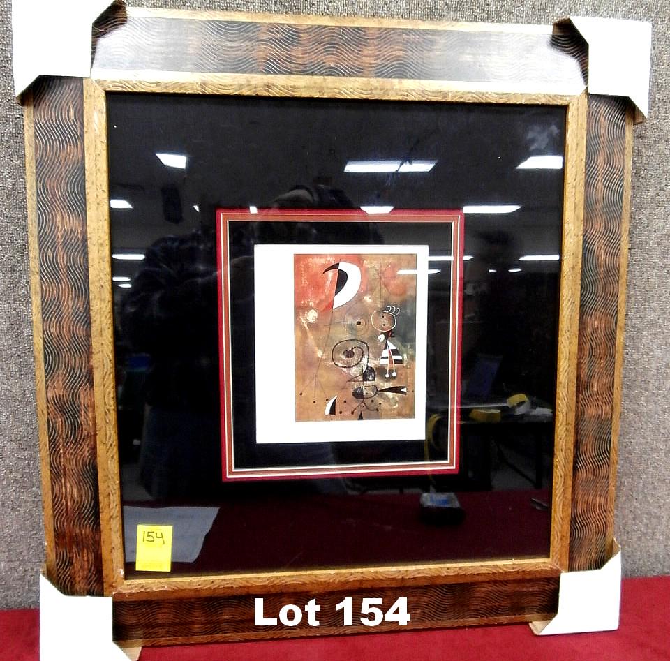 Lithograph "Personage and Moon" by Miro: Lithograph "Personage and Moon" signed by Miro. Original purchase price $1000.00. Size: 26" x 27".