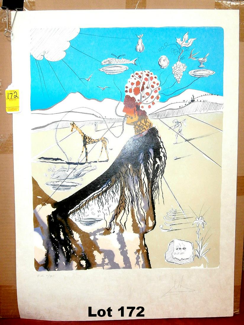 Lithograph "The Restauranteur" by Dali: Lithograph "The Restauranteur" by Dali. Signed and numbered. Original purchase price $1600.00. Size: 21.25" x 29".