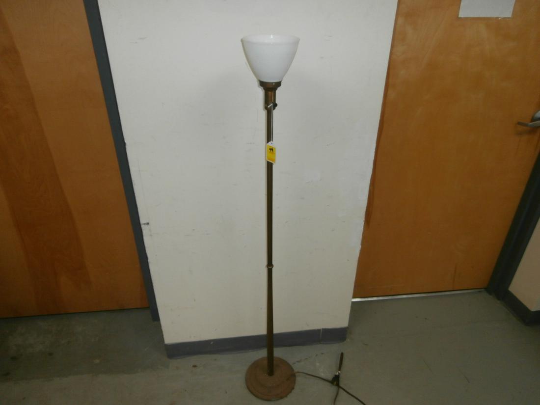 Floor Lamp with milk glass shade: Aprox. 57 inches tall
