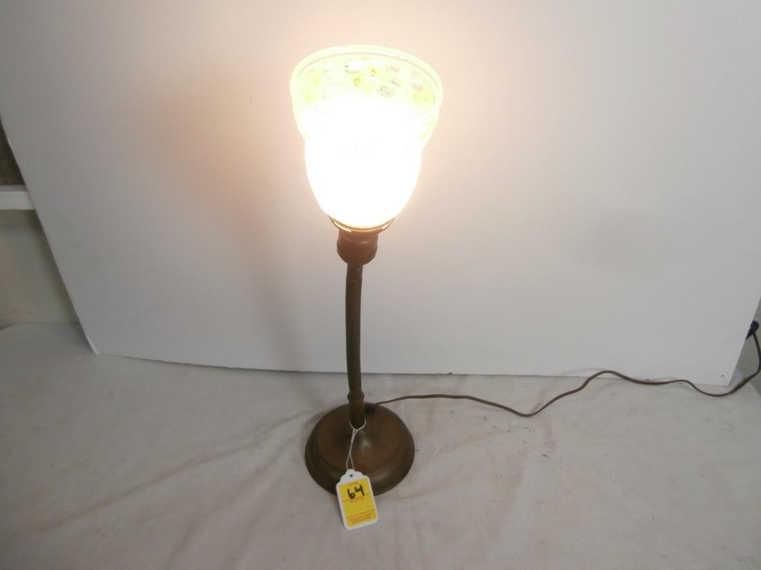 Signed Miller Base #1091 Gooseneck Lamp with Painted: Aprox. 20 1/2 inches tall, adjustable