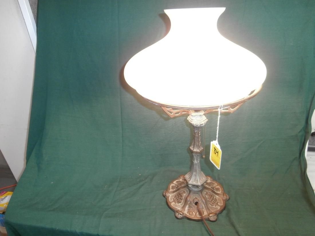 Beautifully Cast table lamp with repeating floral motif: Aprox. 23.5 inches tall