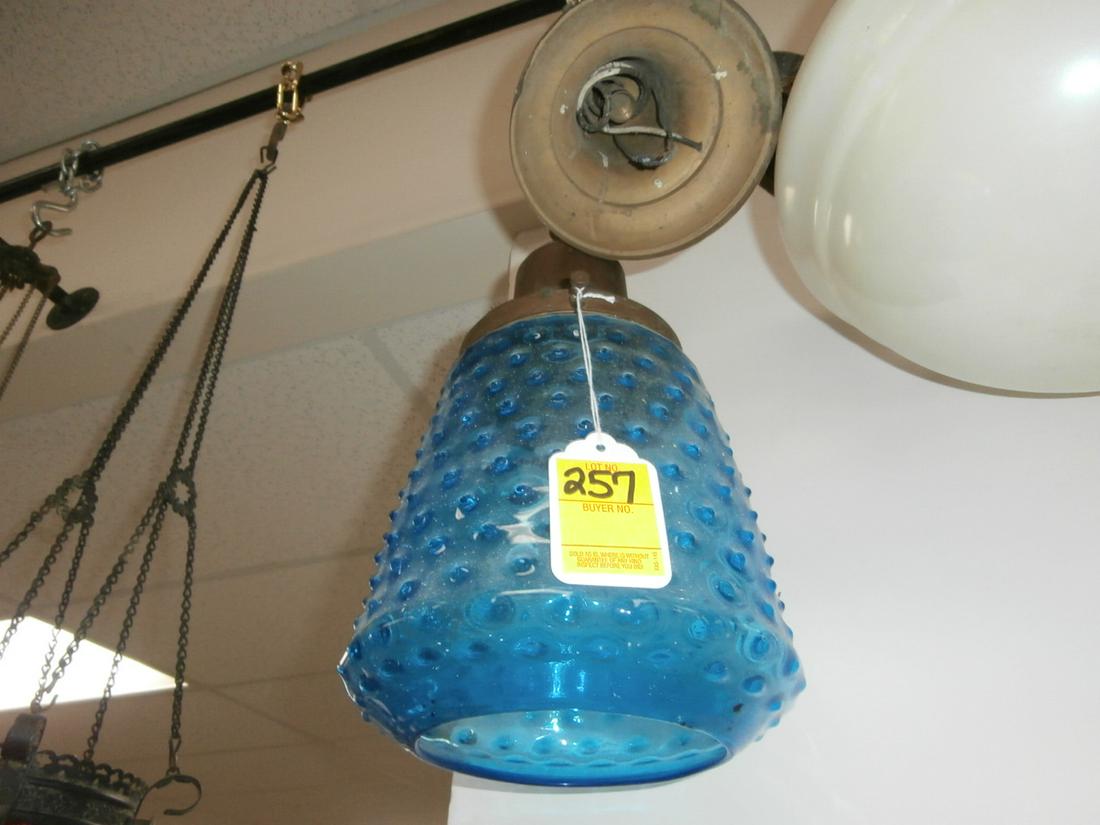 Blue Hobnail Glass Fixture: Fixture