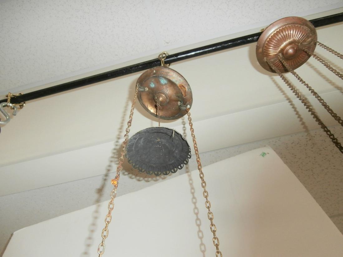 Pull Down Adj. Ruby Glass Ball Pendant Fixture: Fixture