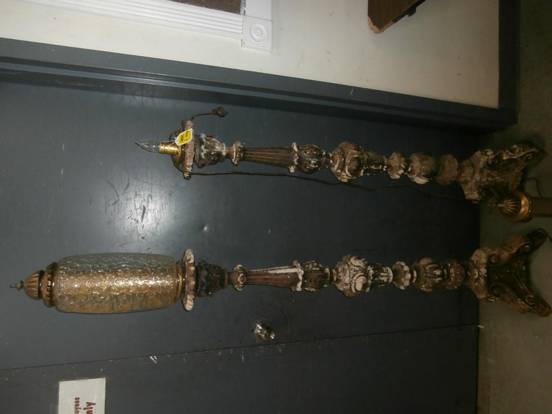 Pair of Torchiere Floor Lamps "As Is" 1 with missing: Floor Lamps