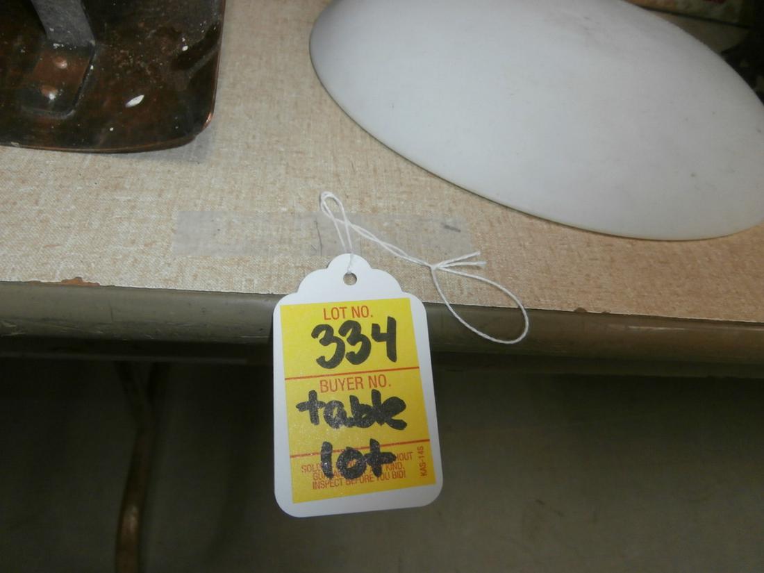 Large lot of assorted shades, lamp parts, fixtures and: Shades, etc.