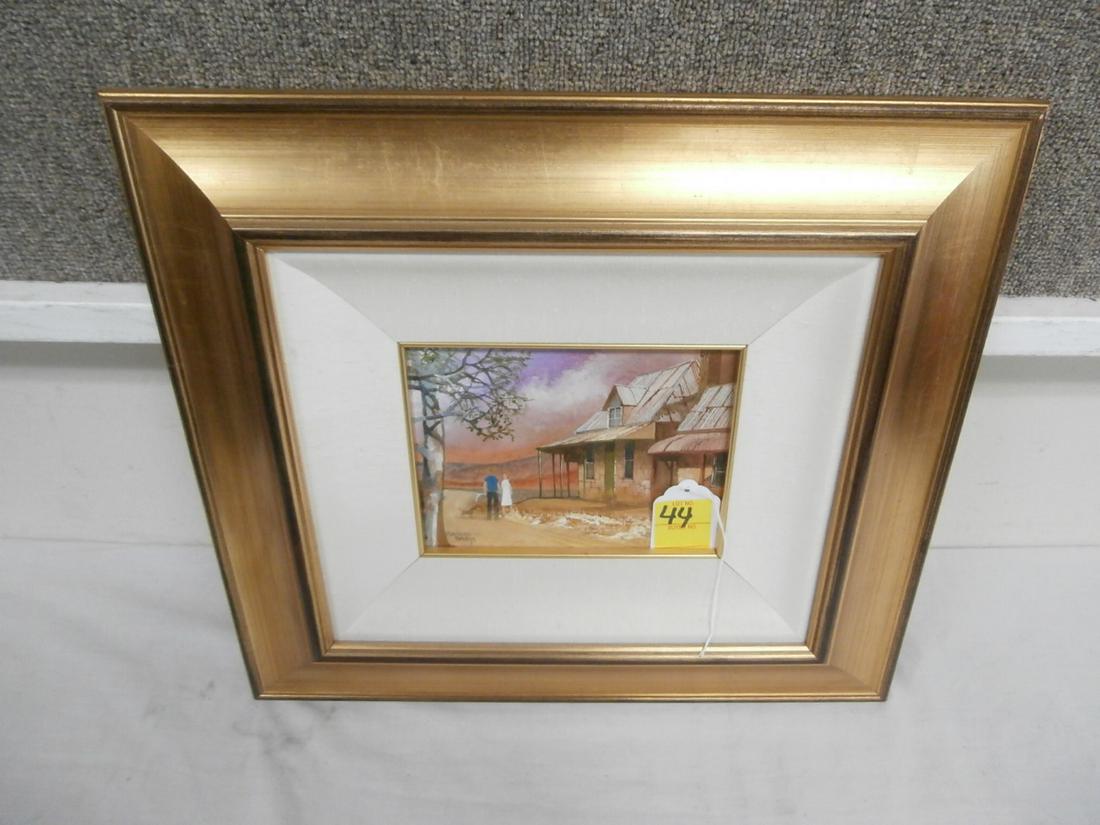 Painting on Board by: Maynard Waters: "House" Orig. Purchase Price $500 18 1/4x16.5 inches