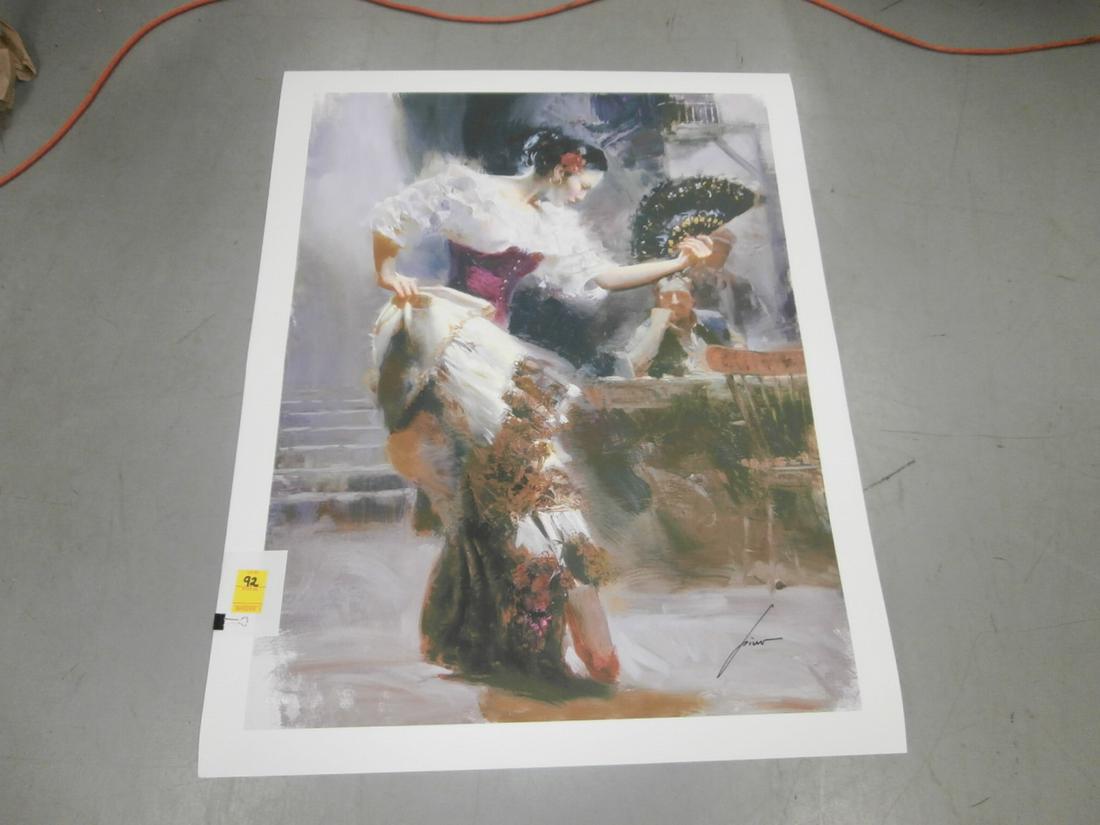 JC Pino: "The Dancer" #125/295 Mixed Media Orig. Purchase Price $695.00 31x40 inches