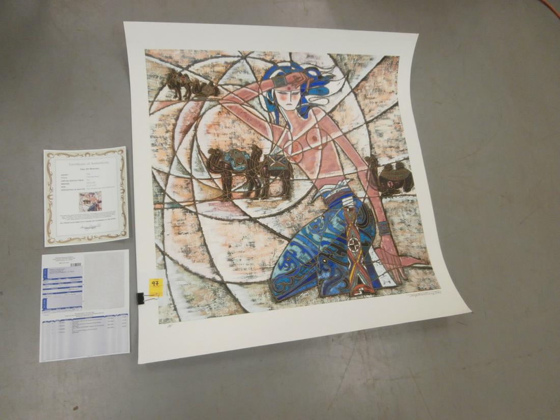 Ting: "The Silk Road" #AP Orig. Purchase Price $747.00 37.5x40 inches Creases to the corners