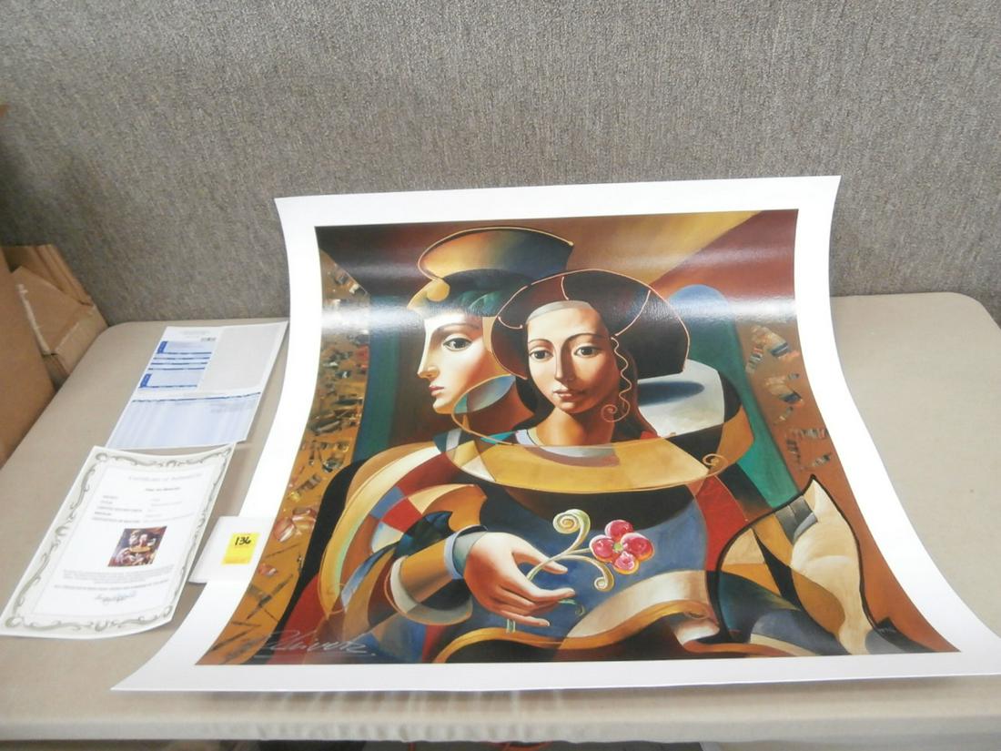 Oleg Zhivetin: "Renaissance Lovers" #PP 2/5 Orig. Purchase Price $395.00 34x34 inches