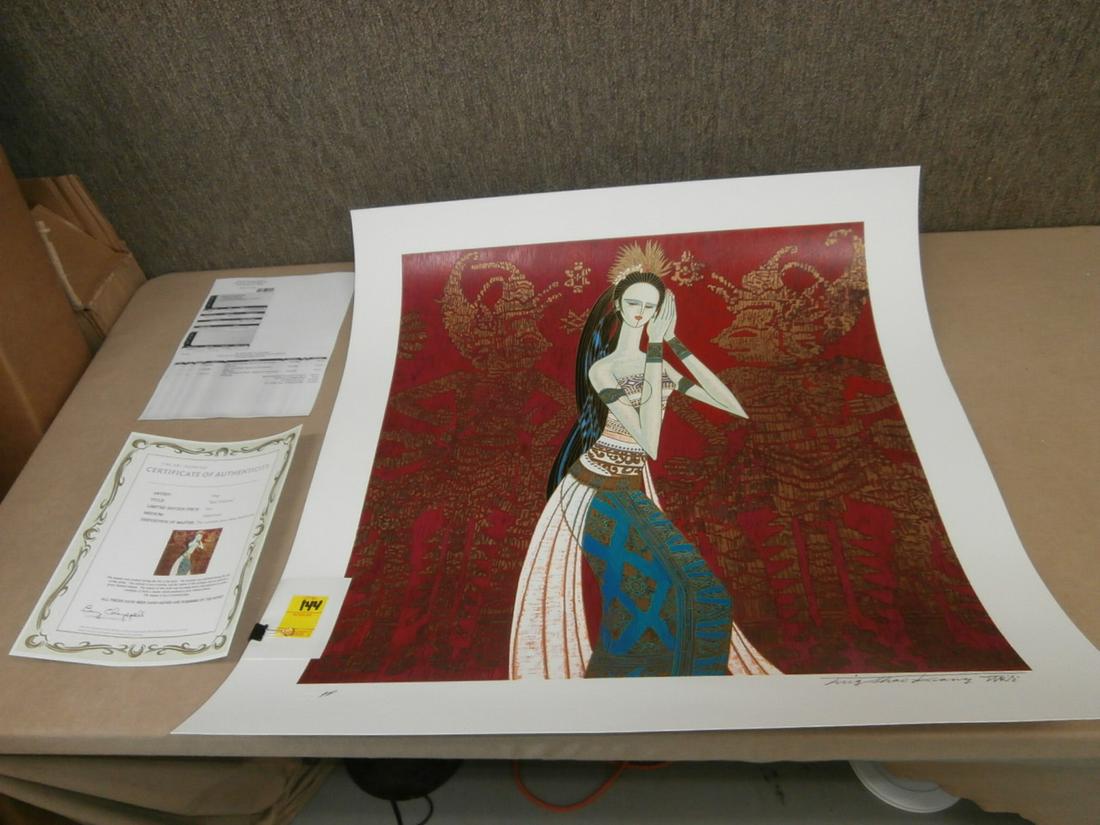 Ting: "Bali Princess" Silkscreen #A/P Orig. Purchase Price $795.00 28 1/4x29.5 inches