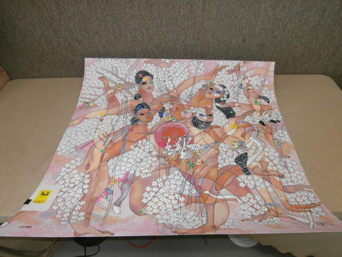 Jiang Tiefeng: "Spring" #A/P 19/50 Orig. Purchase Price $825.00 32 3/4x32.5 inches