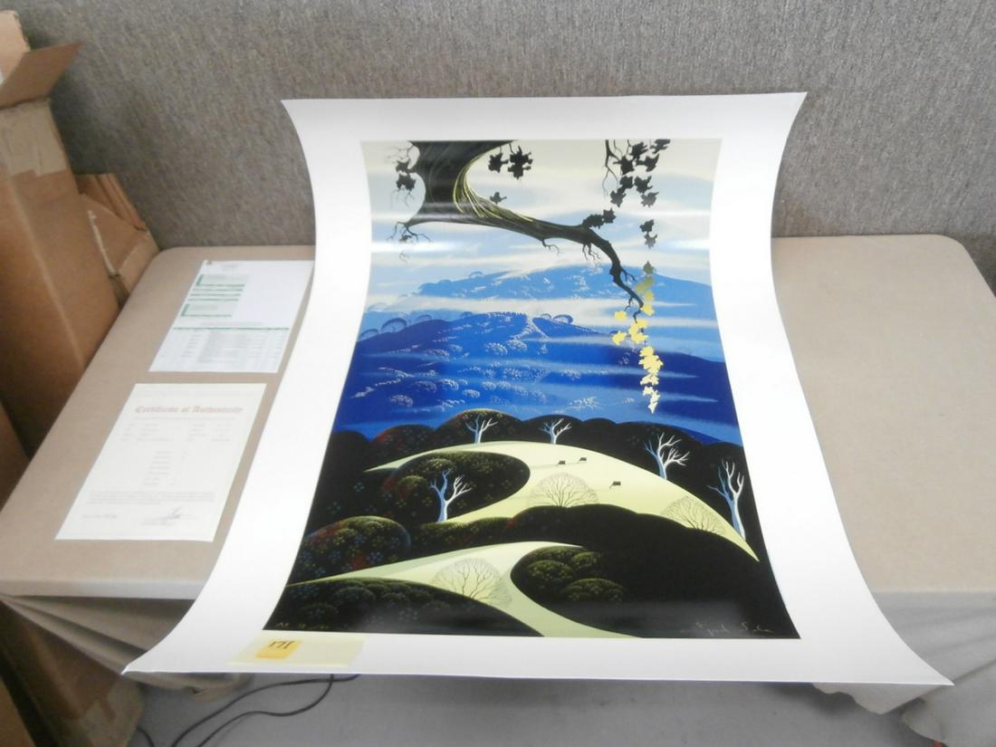 Eyvind Earle: "Yellow Leaves" #AP 19/20 Orig. Purchase Price $2100.00 32 1/4 x 44 inches