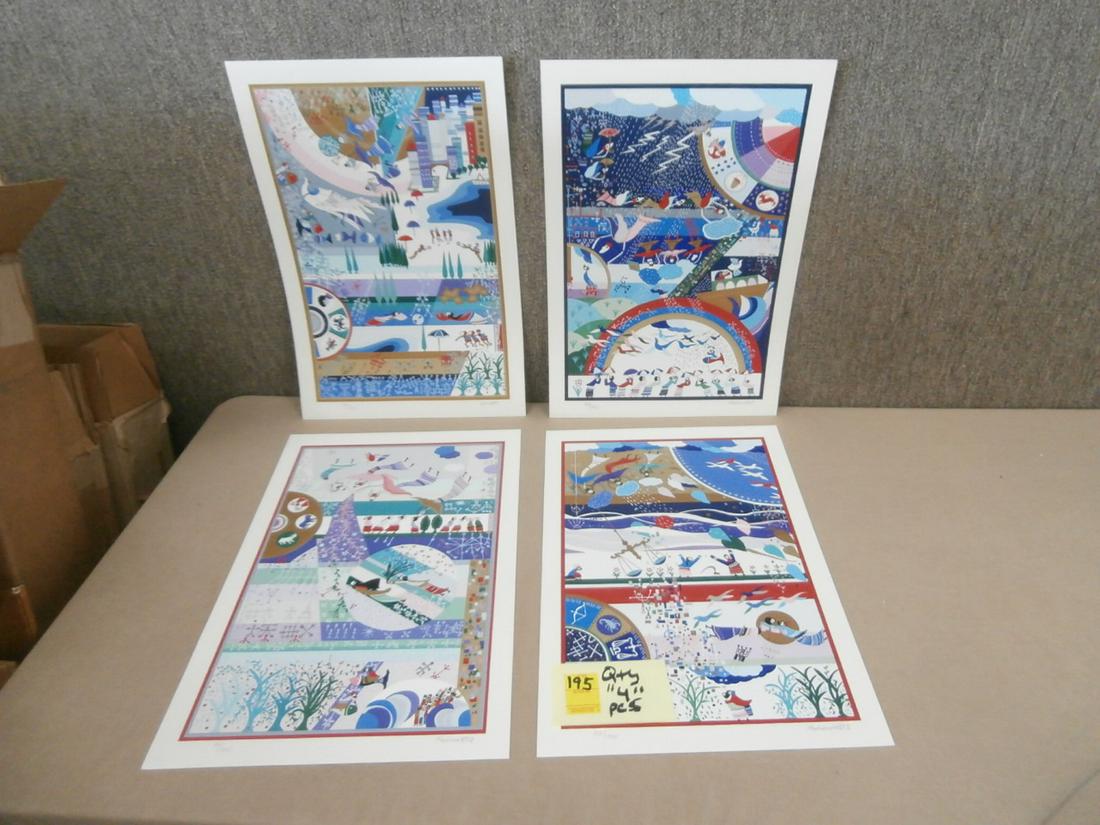 Raphael Abecassis: "The Four Seasons" Serigraph, Suite of 4 S/N, Orig. Purchase Price $529.00, w/ COA, Various sizes