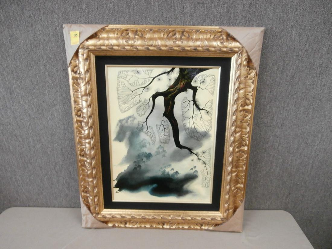 Eyvind Earle: "Through Fog and Mist" Orig Oil Painting Orig. Purchase Price $16,000.00 30 1/4 x 36 1/2 inches