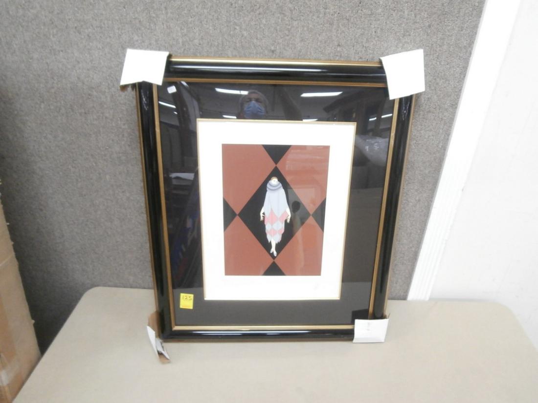 Erte: "Suite of NY Mary" Framed Painting #230/300 Orig. Purchase Price $1360.00, Noticeable scuffs to frame, Tear to paper backing, 28 1/4 x 33 1/4 inches, w/ COA