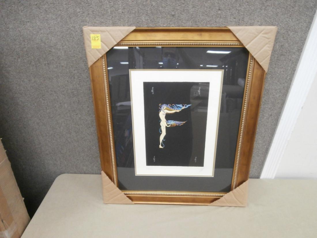 Erte: "Letter F" Silkscreen #33/350 Orig. Purchase Price $1400.00 27 1/4x32.5 inches w/COA