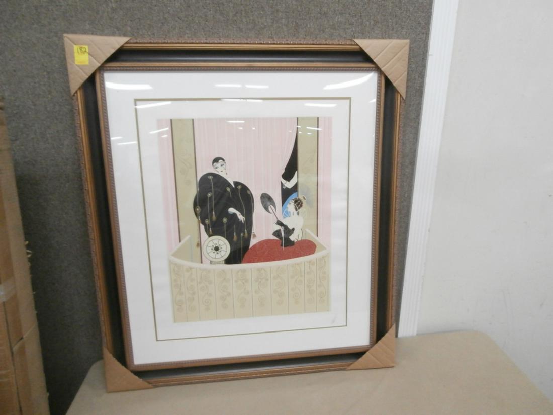 Erte: "Loge de Theatre" Silkscreen #22/300 Orig. Purchase Price $1400.00 38 3/4x44 inches w/COA The work is buckled/rippled under the matting