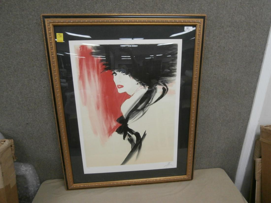 Renee Gruau: "La Belle En Noir" #214/300 39.5x49.5 Noticable to the back of the frame NO COA