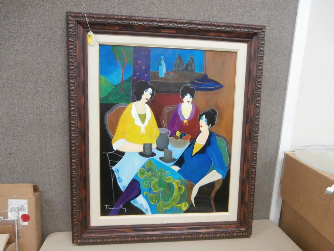 Tarkay: "The Woman" Orig. Oil on Canvas, Orig. Purchase Price $34,000.00, 44 1/4 x 52 inches