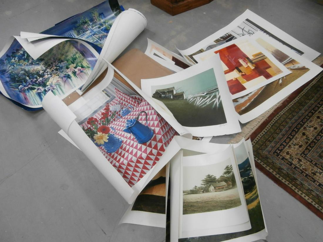 Large Assorted Art lot: Nancy Hagin Serigraph S/N #15/30 36x38 1/8 inches. Orig. Purchase Price $250.00 w/COA, Nancy Hagin Serigraph S/N # AP 12/30 30 1/8x37 7/8 inches. Orig. Purchase Price $250.00 w/COA, Wayne Cooper Litho