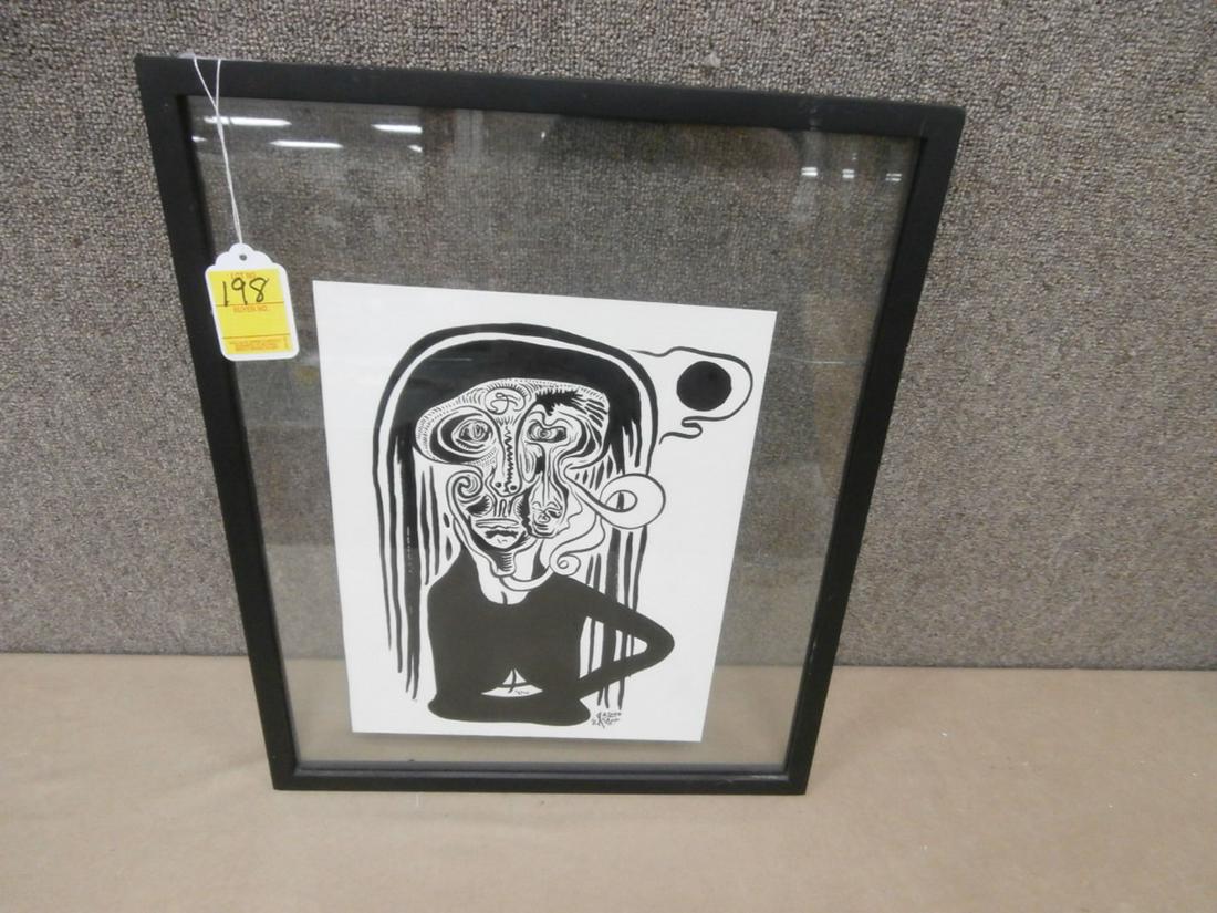 Print of Grotesque figure By Robert Kert Cira 2000: Grotesque figure By Robert Kert Cira 2000 17x21 inches (the frame)