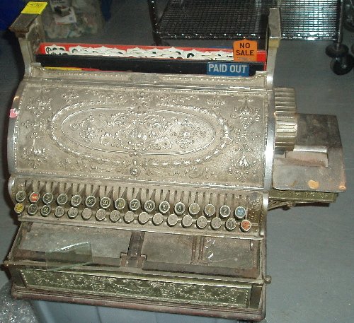 National Nickel plated Cash Register as is