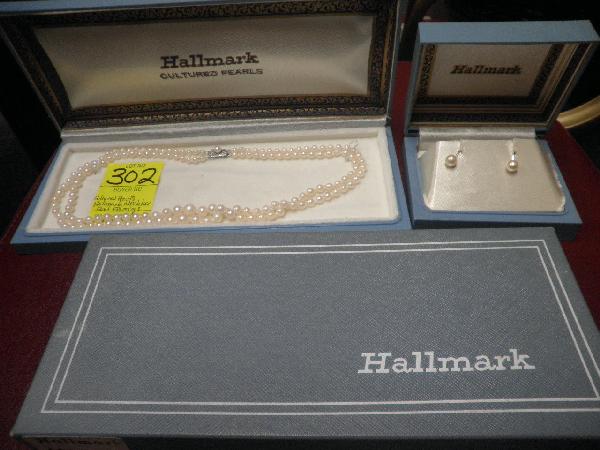 Hallmark Cultured Pearl Necklace + Earrings