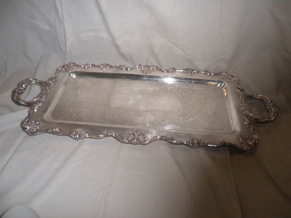 W and S Blackinton Silver Platter: W and S Blackinton Silver Platter Chippendale pattern