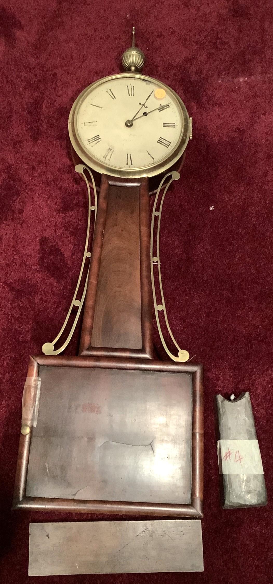 Aaron Willard Mahogany Weight Driven Banjo Clock (1 of 4)