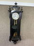 Black Vienna Regulator Clock With Porcelain Dial
