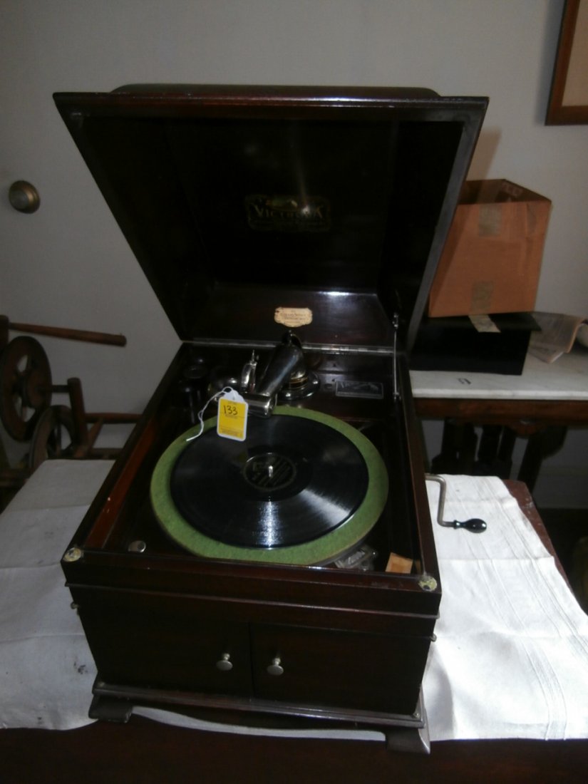 Mahogany Victrola by Victor: Mahogany Victrola by Victor - with built-in horn.