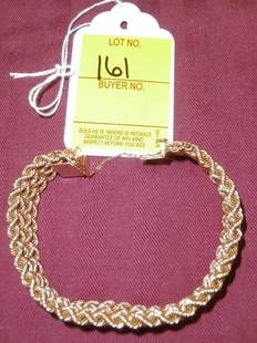 18kt Gold Braided Rope Bracelet, 29 dwt.: 18kt Gold Braided Rope Bracelet, 29 dwt.