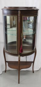 One Door Louis XV Style Vitrine With Brass Armolo